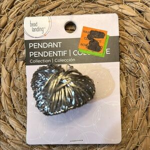 Textured Silver Heart Pendant